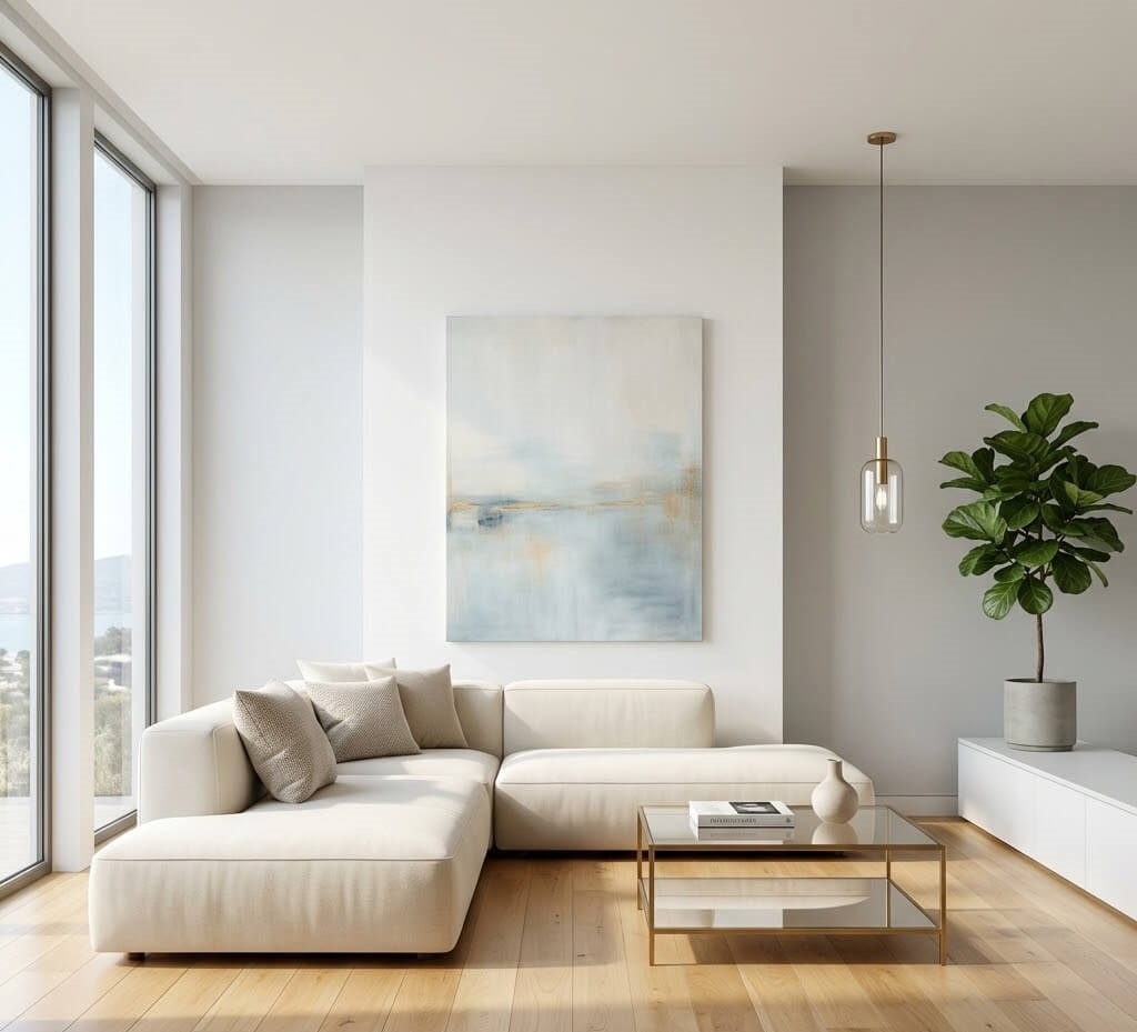 Pristine minimalist living room in San Francisco